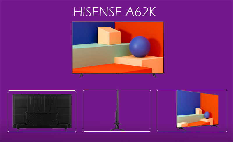 طراحی شیک با پایه‌های مستحکم در تلویزیون هایسنس A62K